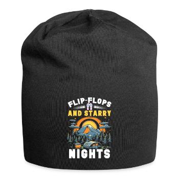 Camping Flip Flops Camper Natur Outdoor - Jersey-Beanie - Schwarz - Vorne