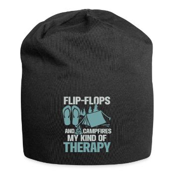 Camping Flip Flops Camper Natur Outdoor - Jersey-Beanie - Schwarz - Vorne