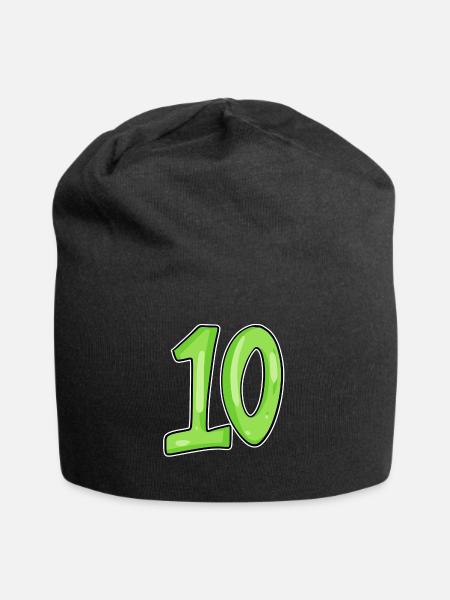 Dix numéros 10 Nombre - Bonnet en jersey - noir
