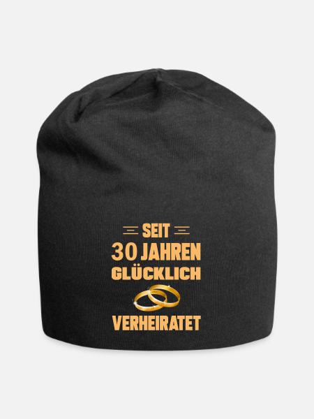 Seit 30 Jahren Verheiratet Hochzeit 30 Jahre - Jersey-Beanie - Schwarz