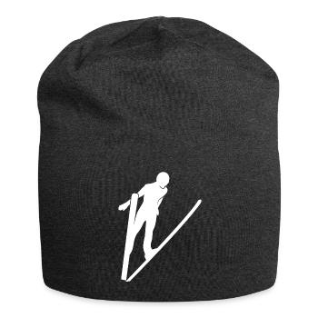 Geschenk für Skisprung-Fans - Jersey-Beanie - Anthrazit - Vorne