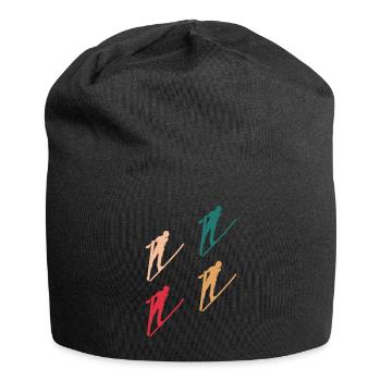 Farbenfrohe Springer - Jersey-Beanie - Schwarz - Vorne