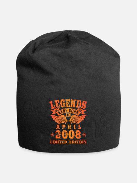 Legends were born in April 2008 Geburtstag - Jersey-Beanie - Schwarz
