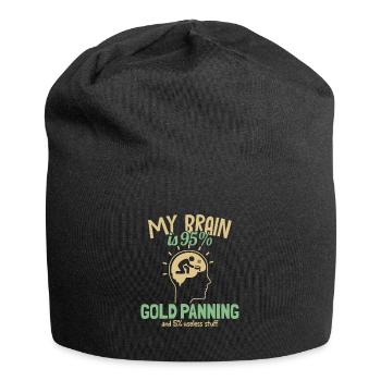 My Brain is 95% Gold Panning Prospecting Miner - Jersey Beanie - black - Front