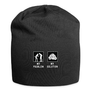 Bunco Player My Problem My Solution Pictogram Dad - Jersey Beanie - black - Front