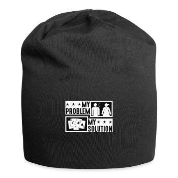 Euchre Player My Problem My Pictogram Mom Dad - Jersey Beanie - black - Front