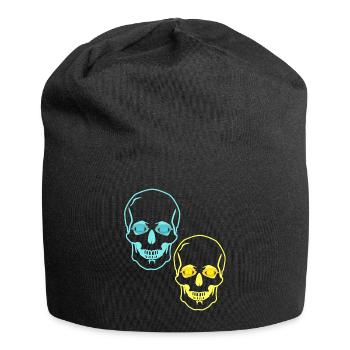 Schädel Totenköpfe Horror Fantasy Halloween Tod - Jersey-Beanie - Schwarz - Vorne