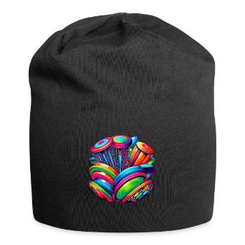 Pop Art Frisbee Disc Golf Player Fliegende Scheiben - Jersey-Beanie - Schwarz - Vorne