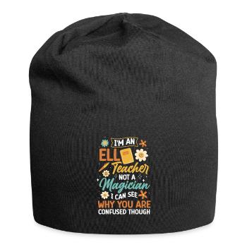 Professeur d’anglais Apprenant d’anglais Professeur d’anglais ELL - Bonnet en jersey - noir - Devant