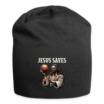 Funny Jump Shot Jesus Christian Basketball Gift - Jersey Beanie - black - Front