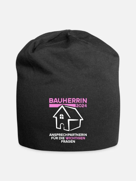 Ansprechpartnerin wichtigen Fragen Bauherrin 2024 - Jersey-Beanie - Schwarz