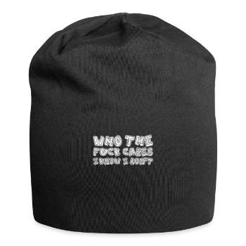 Schwarzer Humor Witzig I Dont Care - Jersey-Beanie - Schwarz - Vorne
