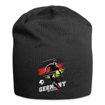 Fußball Deutschland Flagge Fahne Spieler Grunge - Jersey-Beanie - Schwarz - Vorne