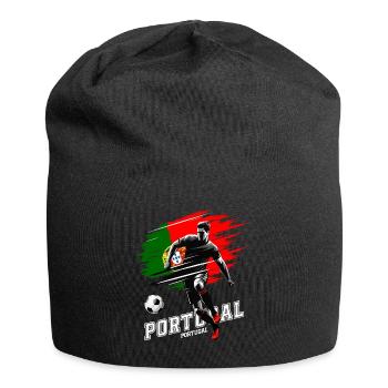 Football Portugal Flag Flag Player Grunge - Jersey Beanie - black - Front