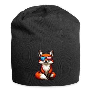Fuchs Amerika Unabhängigkeitstag Stars and Stripes - Jersey-Beanie - Schwarz - Vorne