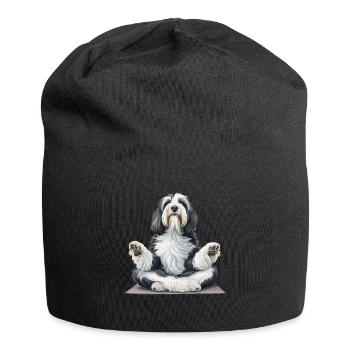 Inhale, Exhale - Pug, Yoga, Exercise, Dog Sports - Jersey Beanie - black - Front