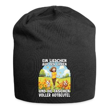 T-shirt drôle de propriétaire de chien Maman chien - Bonnet en jersey - noir - Devant