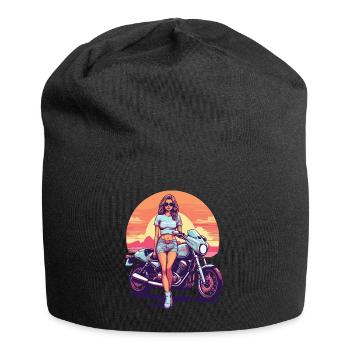 Vintage California Motorrad Biker Aesthetic - Jersey-Beanie - Schwarz - Vorne