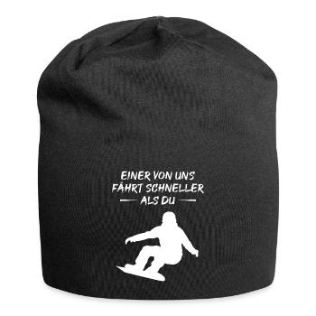 Fast Boarder - Gift - Jersey Beanie - black - Front