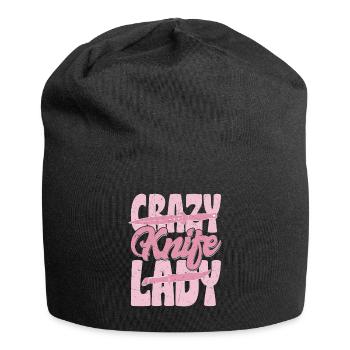 Crazy Knife Lady Hobby Knife Collector - Jersey-Beanie - Schwarz - Vorne