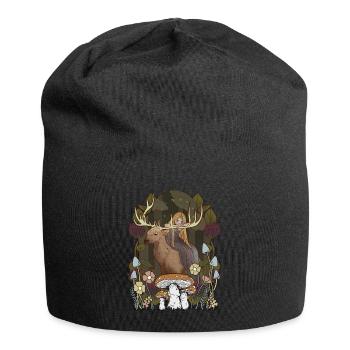 Conte de fées Conte de fées Personnage Fille Forêt Nature Cerf - Bonnet en jersey - noir - Devant