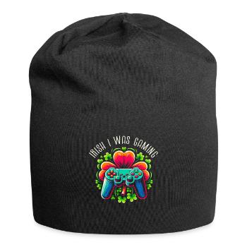 Irish I Was Gaming St Patricks Day Video Gamer - Jersey Beanie - black - Front