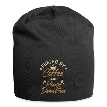 Angetrieben von Kaffee und Haus Abrisshaus - Jersey-Beanie - Schwarz - Vorne
