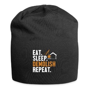 Manger Dormir Démolir Répéter Maison D’amélioration De L’habitat - Bonnet en jersey - noir - Devant