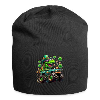 St Patricks jour dinosaure Leprechaun Monster Truck - Bonnet en jersey - noir - Devant