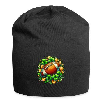 Fußball Kleeblatt St. Patricks Day Fußballer Heiliger - Jersey-Beanie - Schwarz - Vorne