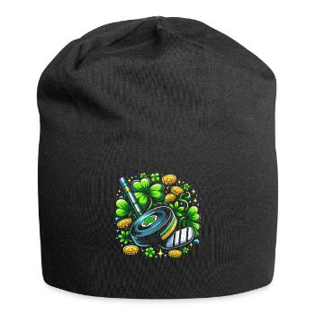 Eishockey Kleeblatt St. Patricks Day Schabernack - Jersey-Beanie - Schwarz - Vorne