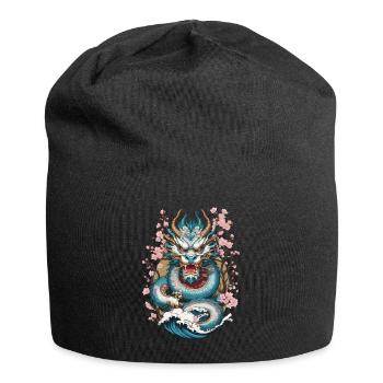Japanese Dragon Tattoo Aesthetic Streetwear - Jersey Beanie - black - Front