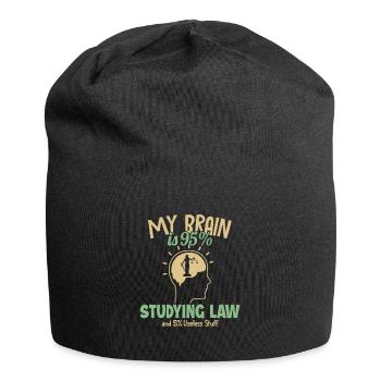 Mein Gehirn studiert zu 95% Jurastudenten - Jersey-Beanie - Schwarz - Vorne