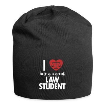Ich liebe es, ein großartiger Jurastudent zu sein, der Rechtswissenschaften studiert - Jersey-Beanie - Schwarz - Vorne