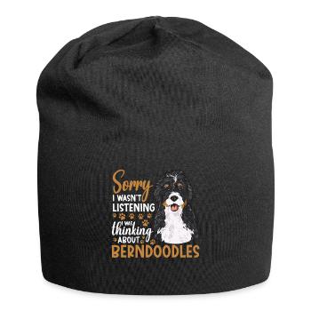 Bernedoodle Dog - Jersey Beanie - black - Front