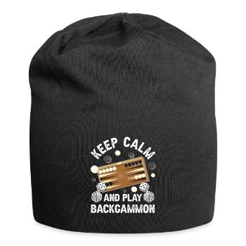 Jeu de société Backgammon drôle - Bonnet en jersey - noir - Devant