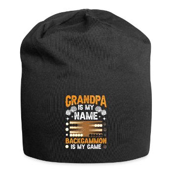 Board Game Funny Backgammon - Jersey Beanie - black - Front