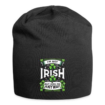 Je ne suis pas irlandais mais embrasse-moi quand même la Saint-Patrick - Bonnet en jersey - noir - Devant