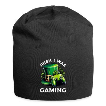 Irish I Was Gaming St Patricks Day Video Gamer - Jersey Beanie - black - Front