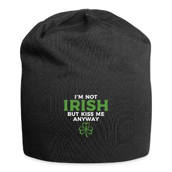 Je ne suis pas irlandais mais embrasse-moi quand même la Saint-Patrick - Bonnet en jersey - noir - Devant