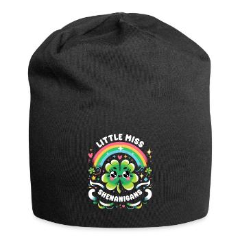 Little Miss Shenanigans Kleeblatt St. Patricks Tag - Jersey-Beanie - Schwarz - Vorne