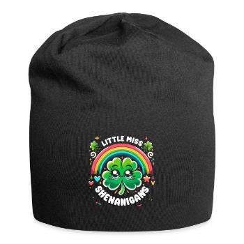 Little Miss Shenanigans Kleeblatt St. Patricks Tag - Jersey-Beanie - Schwarz - Vorne