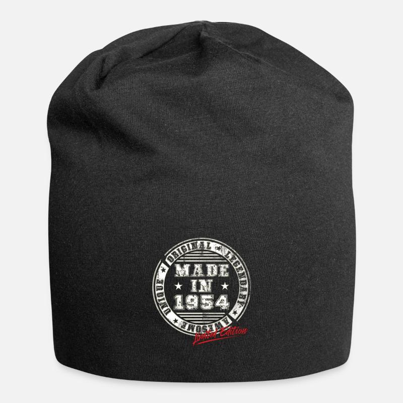 Retro Patch Jahrgang 1954 Geburtstag Geschenk - Jersey-Beanie - Schwarz