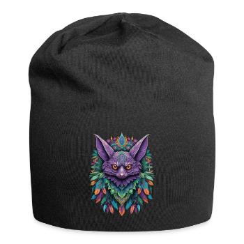 Fledermaus Traumfänger Mandala Design - Jersey-Beanie - Schwarz - Vorne