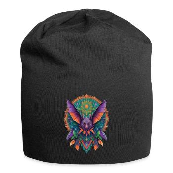 Flughund Mandala Traumfänger Design - Jersey-Beanie - Schwarz - Vorne