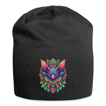 Fledermaus Mandala Traumfänger Design - Jersey-Beanie - Schwarz - Vorne