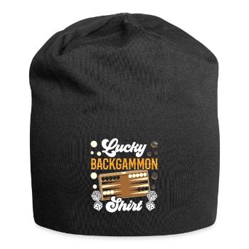 Board Game Funny Backgammon - Jersey Beanie - black - Front