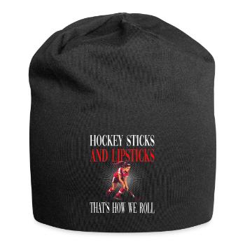 Hockey Sticks and Lipsticks für - Jersey-Beanie - Schwarz - Vorne