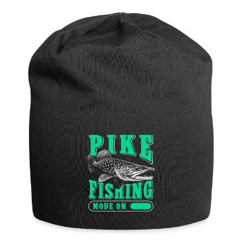 Hecht Angeln Hechtangeln Angler Fischen Geschenk - Jersey-Beanie - Schwarz - Vorne