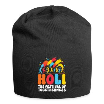 Happy Holi Grüße Hinduismus Indisches Fest - Jersey-Beanie - Schwarz - Vorne
